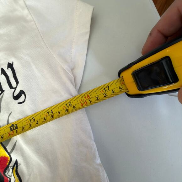 Ed Hardy Flame Skull Cropped Baby T-Shirt in Ivory Size M - Picture 5 of 5